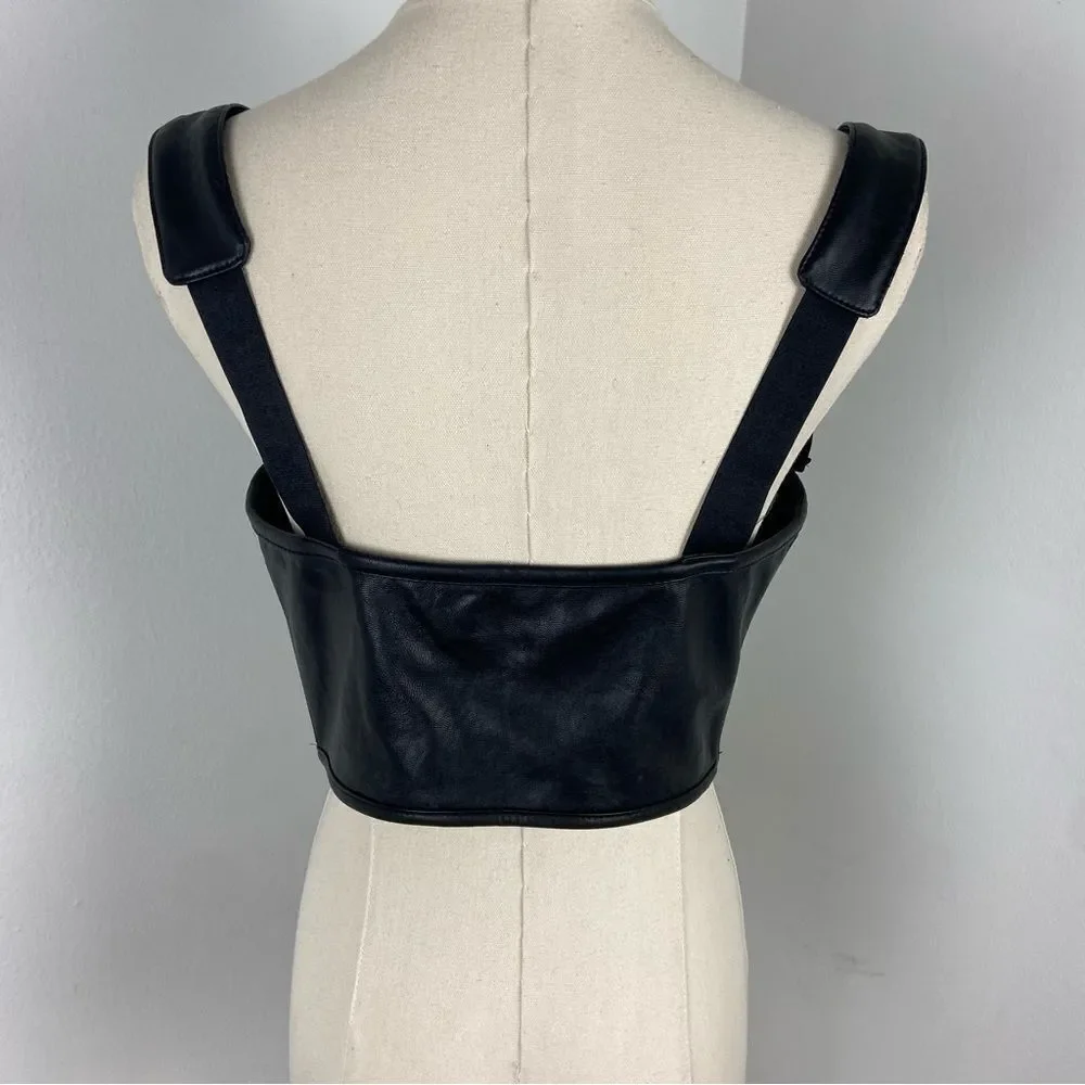 POSTER GIRL Womens M Black Underbust Zippered Corset Grunge Punk‎ Renaissance